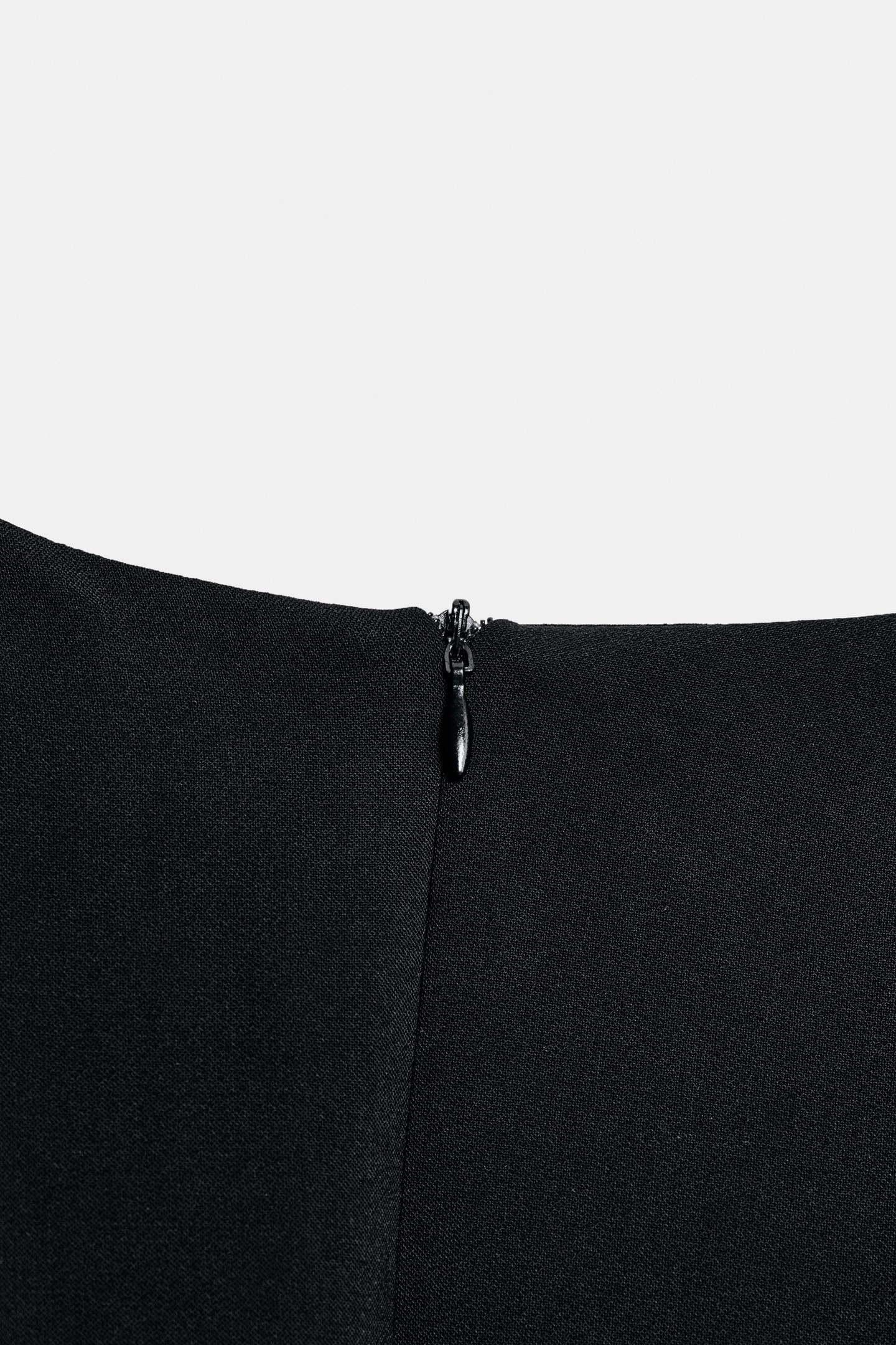 Женское платье Zara Shoulder-Pad Mini, цвет: Чёрный — фото 7