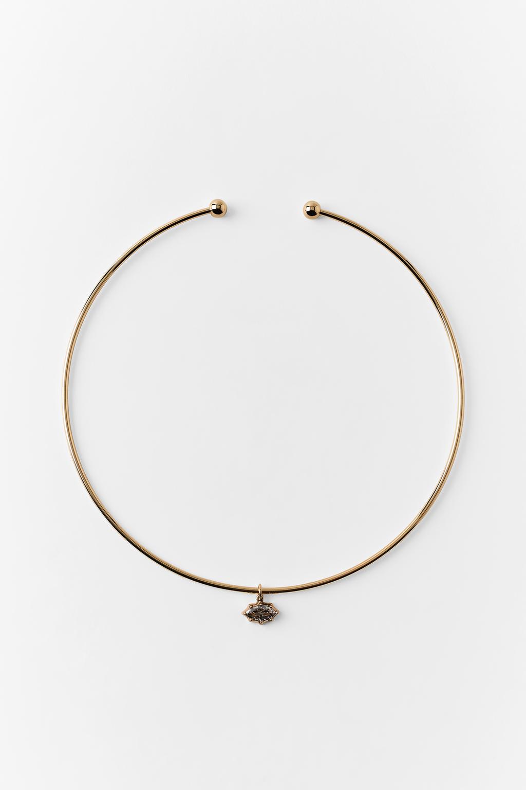 RHINESTONE CHARM CHOKER NECKLACE