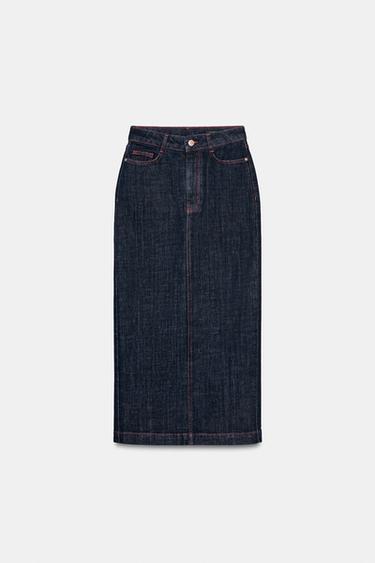 Z1975 MIDI DENIM SKIRT - Blue by Zara