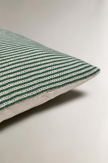 CHILDREN'S EMBROIDERED LETTER N CUSHION - Green by Zara - Image 4