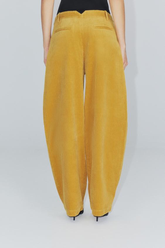 PANTALON EN VELOURS CÔTELÉ ZW COLLECTION - Jaune de Zara - Image 10