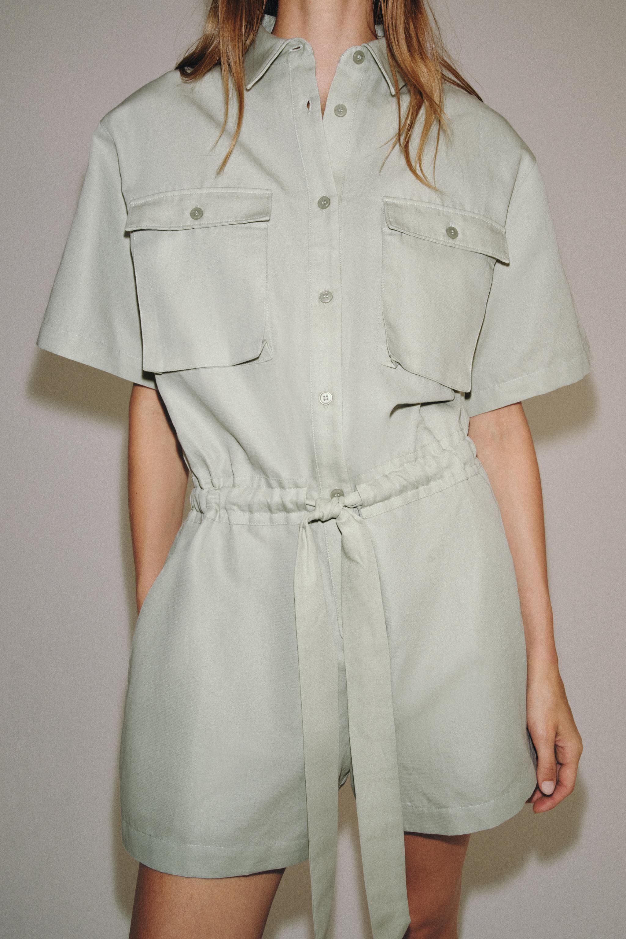 ZW COLLECTION BELTED SHIRT JUMPSUIT