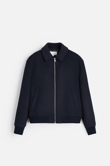 CAZADORA BOMBER MEZCLA LANA MANTECO - Marino de Zara