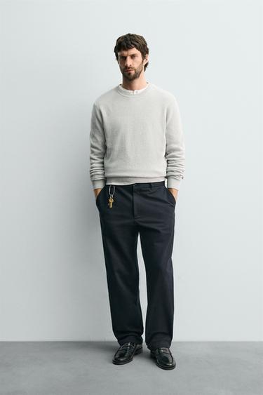 REGULAR FIT WAFFLE JUMPER - Grey marl by Zara