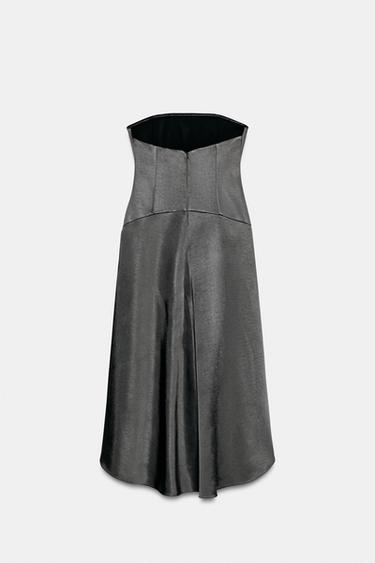 ZW COLLECTION ASYMMETRIC SATIN DRESS - Dark grey by Zara - Image 2