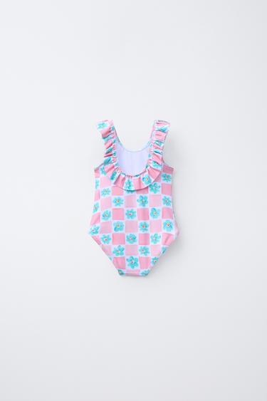 1-6 ANS/ MAILLOT DE BAIN FLEURS - Rose de Zara - Image 1