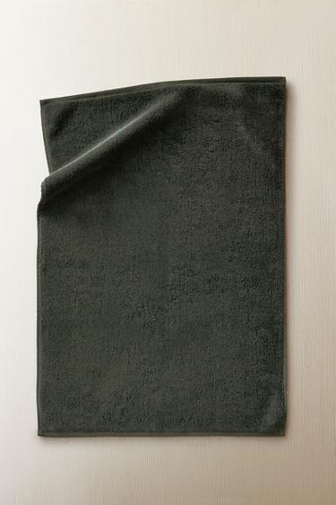 RICE STITCH COTTON BATH MAT - Dark green by Zara - Image 4