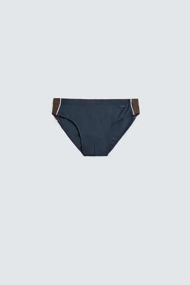 COLOUR BLOCK SWIM BRIEFS - Navy blue by Zara