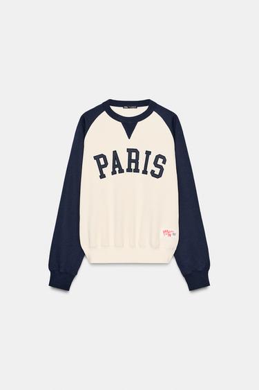 سويت شيرت VARSITY - بحري الخاص بـ Zara