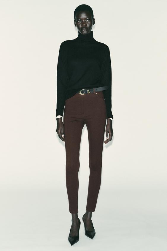 MID-RISE BELTED JEGGINGS