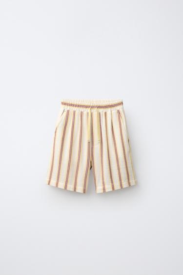 KARIERTE BERMUDASHORTS AUS STRUKTURSTOFF - Rot von Zara
