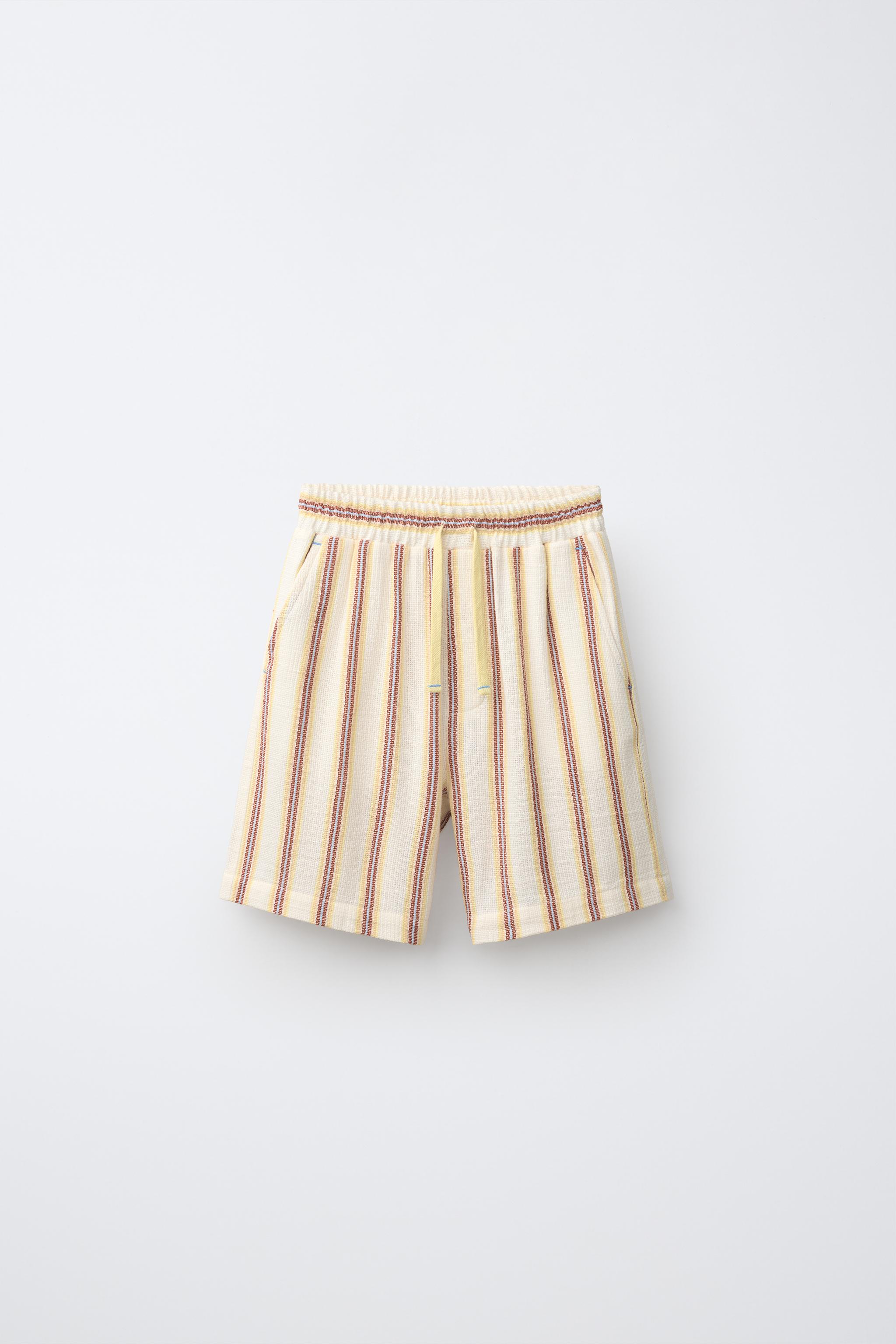 Детские шорты Zara RUSTIC STRIPED SHORTS — фото 2