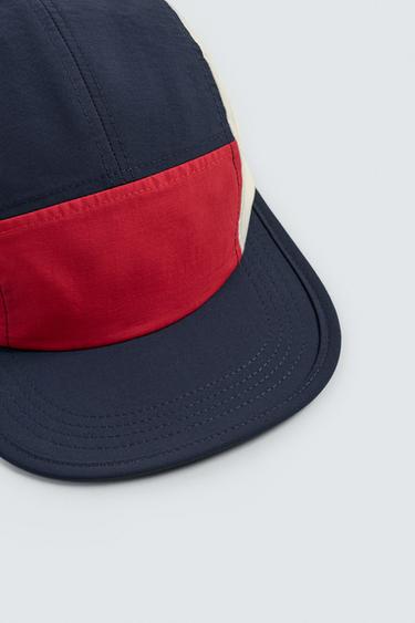COLOUR BLOCK TECHNICAL FLAT PEAK CAP - Navy blue by Zara - Image 6