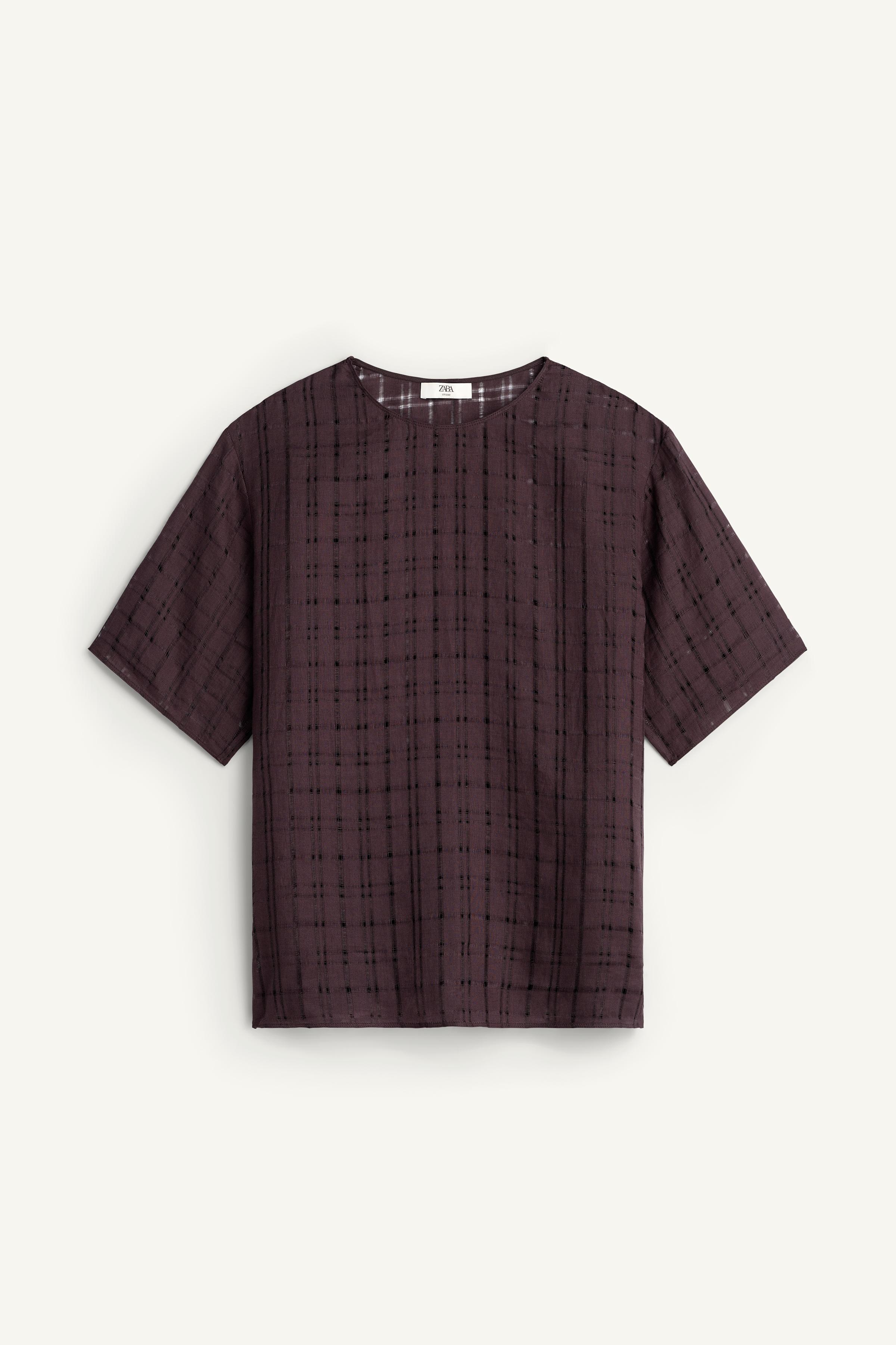 CHEMISE FOULARD STRUCTURÉE 100 % LIN