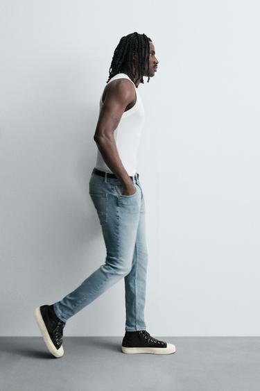 SKINNY CROPPED FIT JEANS - Light blue by Zara - Image 5