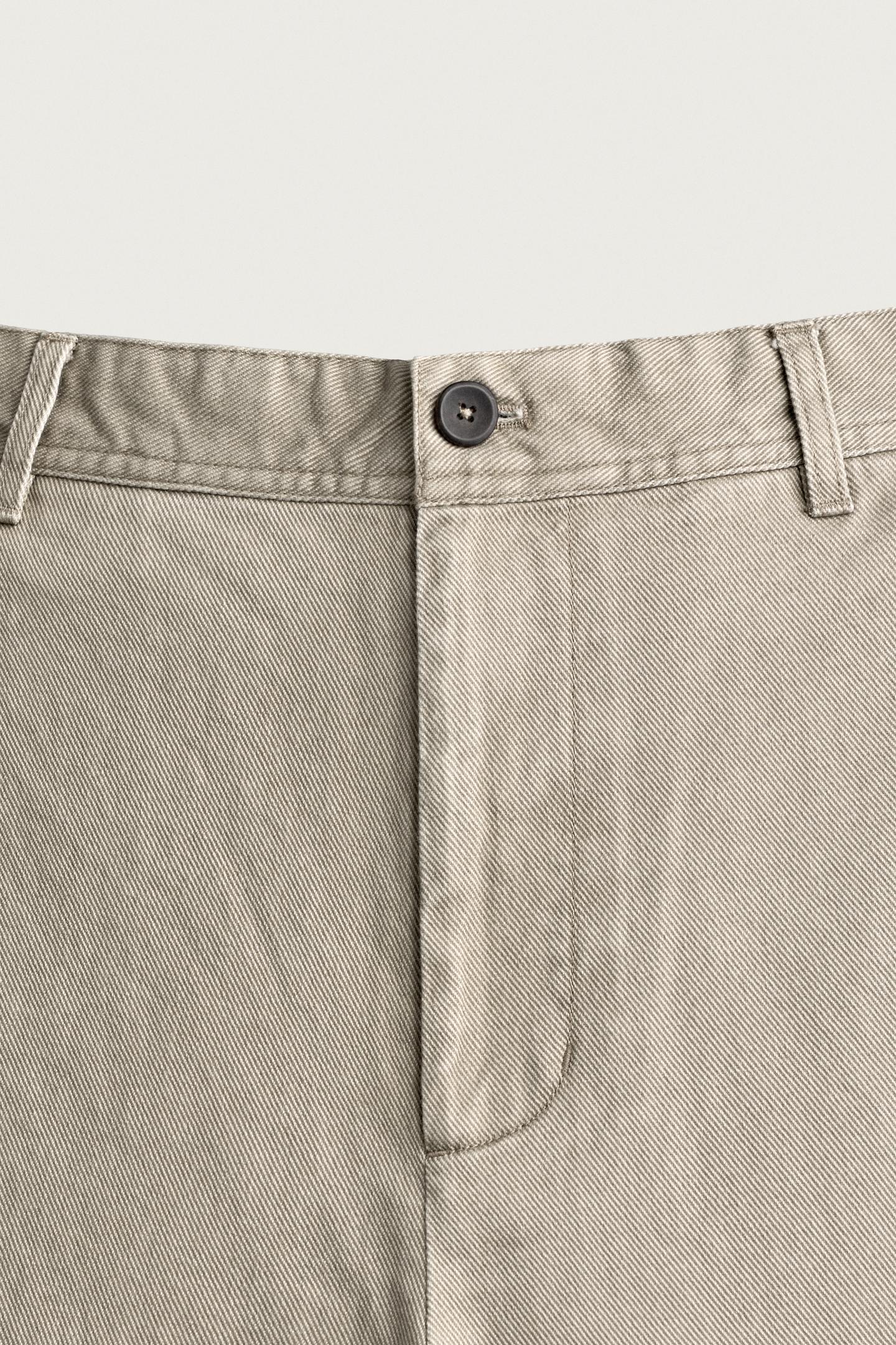 Мужские брюки Zara Straight-Fit Chino, цвет: Серо-бежевый — фото 9