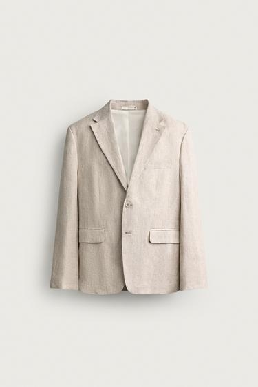 100% LINEN SUIT BLAZER - Light beige by Zara