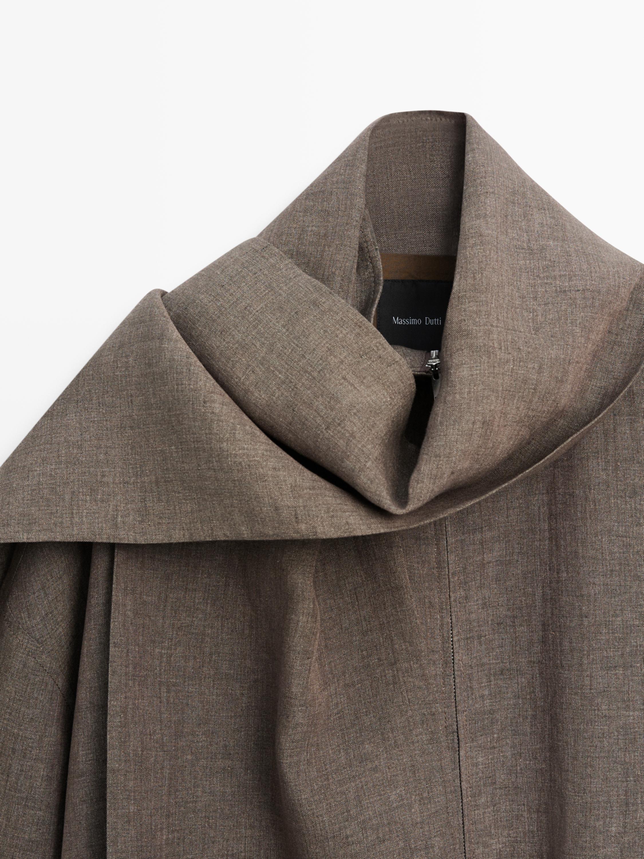 Veste bomber foulard mélange lin