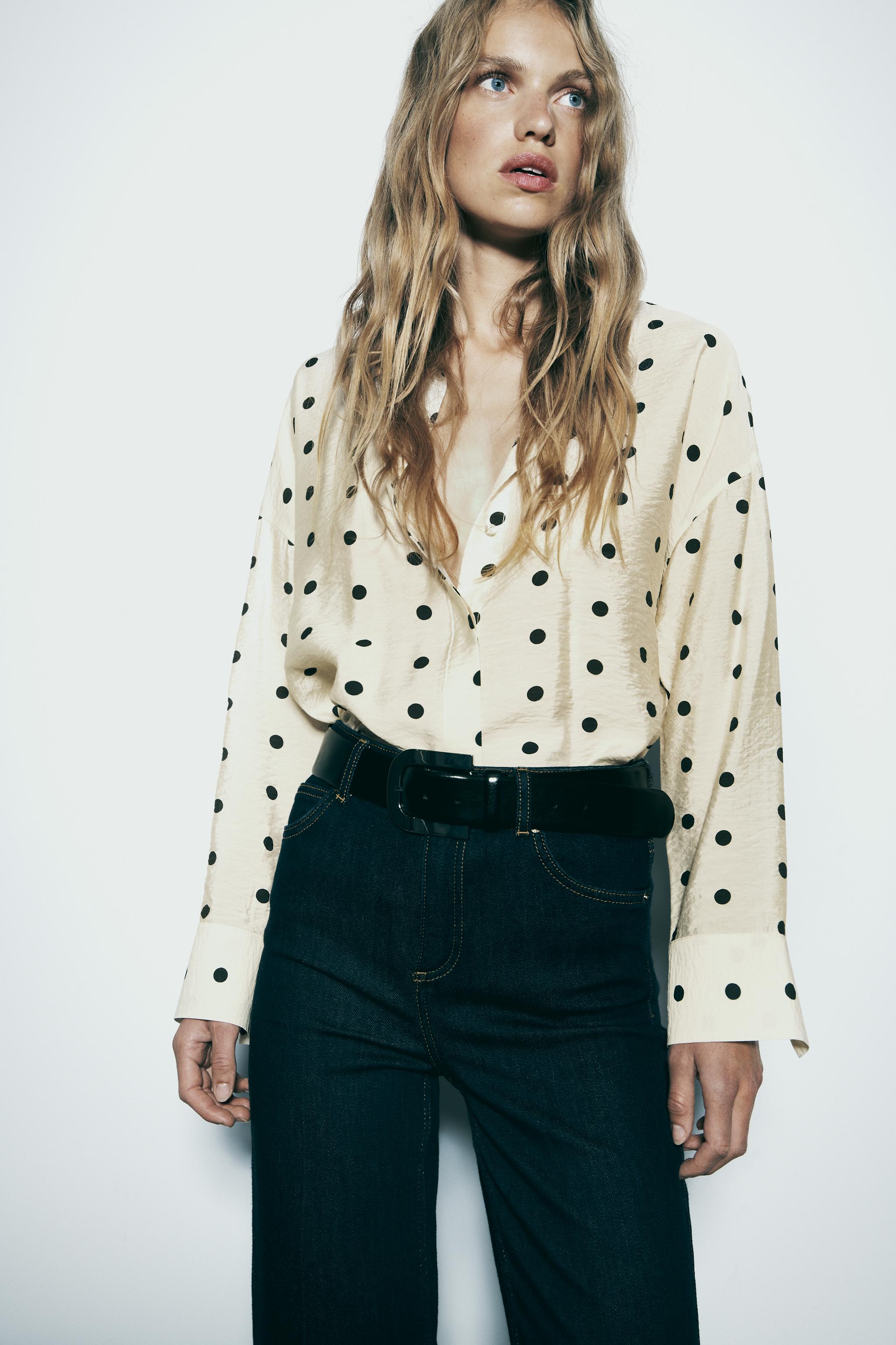 Zara black polka dot 2024 top