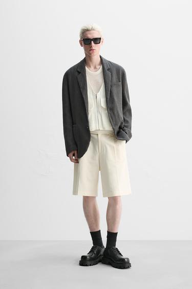 Zara PLEATED SHORTS - Ecru - Image 0