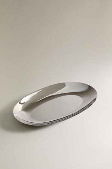 SHINY METAL BATHROOM TRAY - Silver by Zara - Image 1