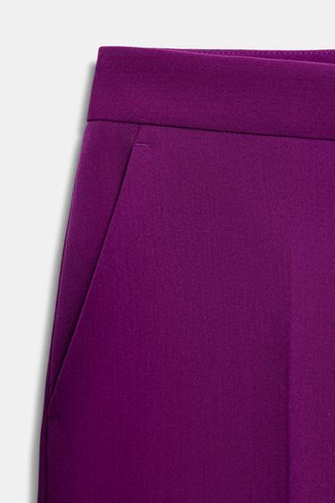 LOW-RISE STRAIGHT-LEG TROUSERS - Purple by Zara - Image 7