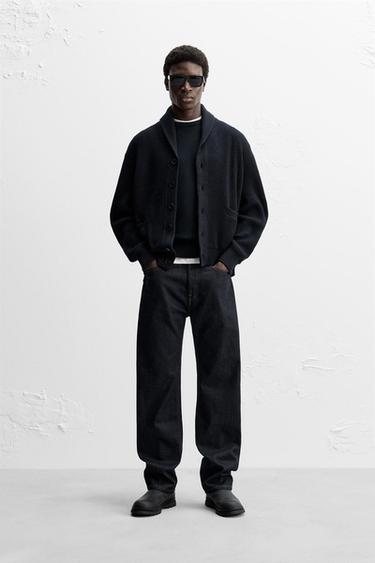 CARDIGÃ DE ALGODÃO - CASHMERE - Azul-marinho-escuro da Zara - Imagem 0