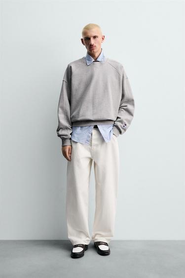 SWEAT RAS DE COU À ÉCUSSONS CHAMPION ® X ZARA - Gris chiné de Zara - Image 0