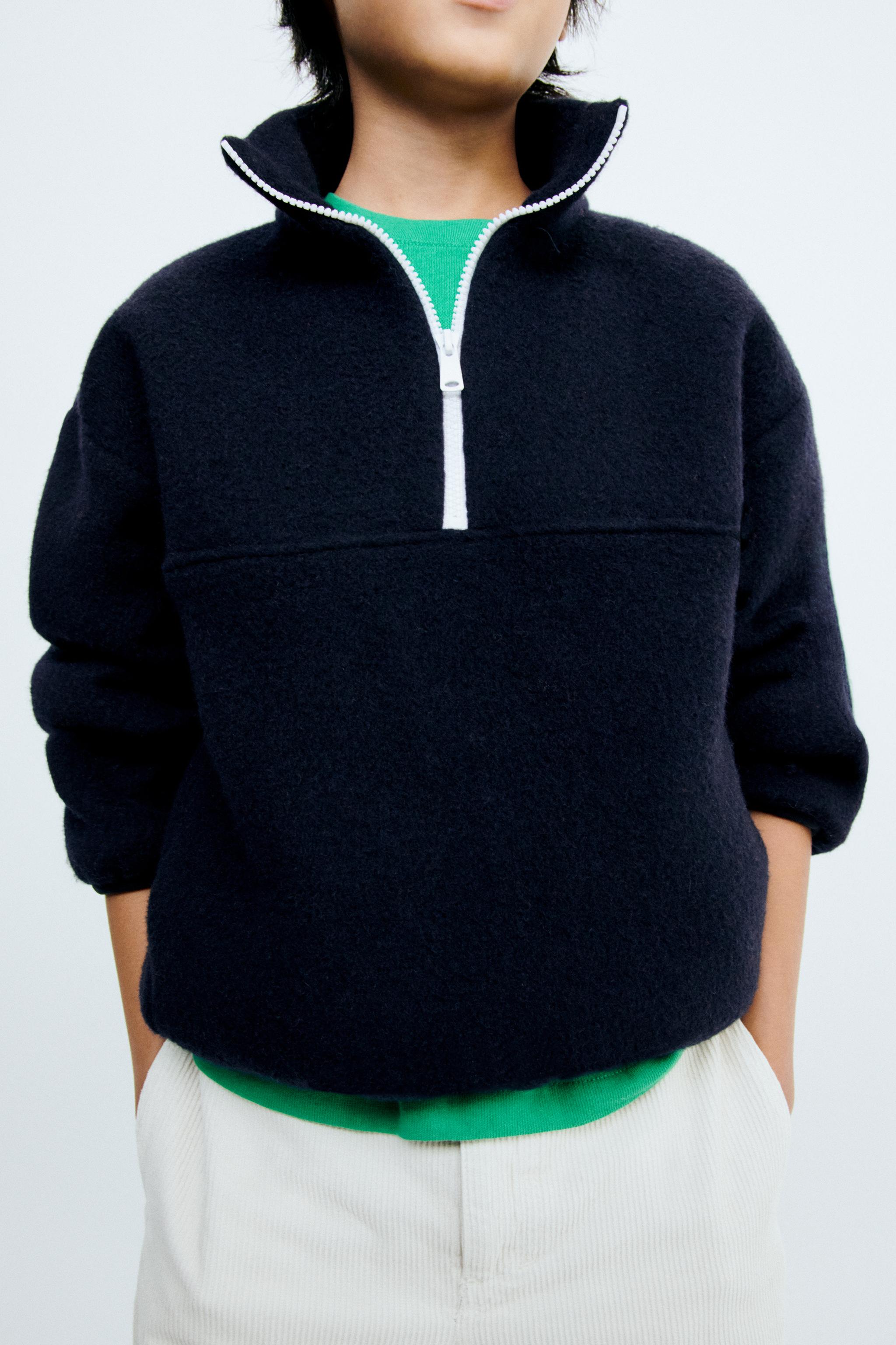 Детские сумки Zara STORIESZ - WOOL BLEND POUCH-POCKET SWEATSHIRT — фото 5