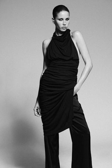 ROBE LONGUE HALTER DOS NU - Noir de Zara