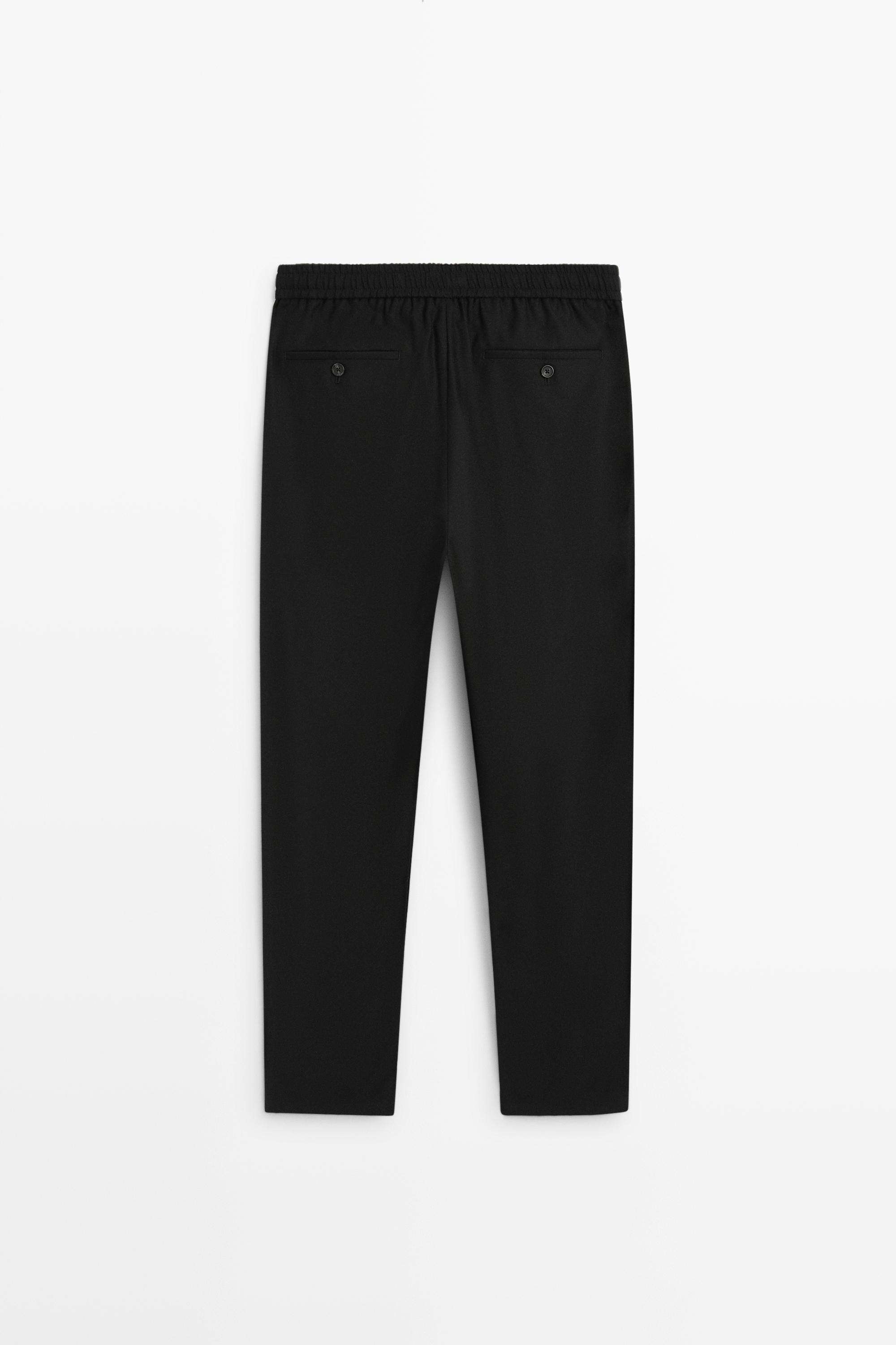 100% wool jogger fit pants