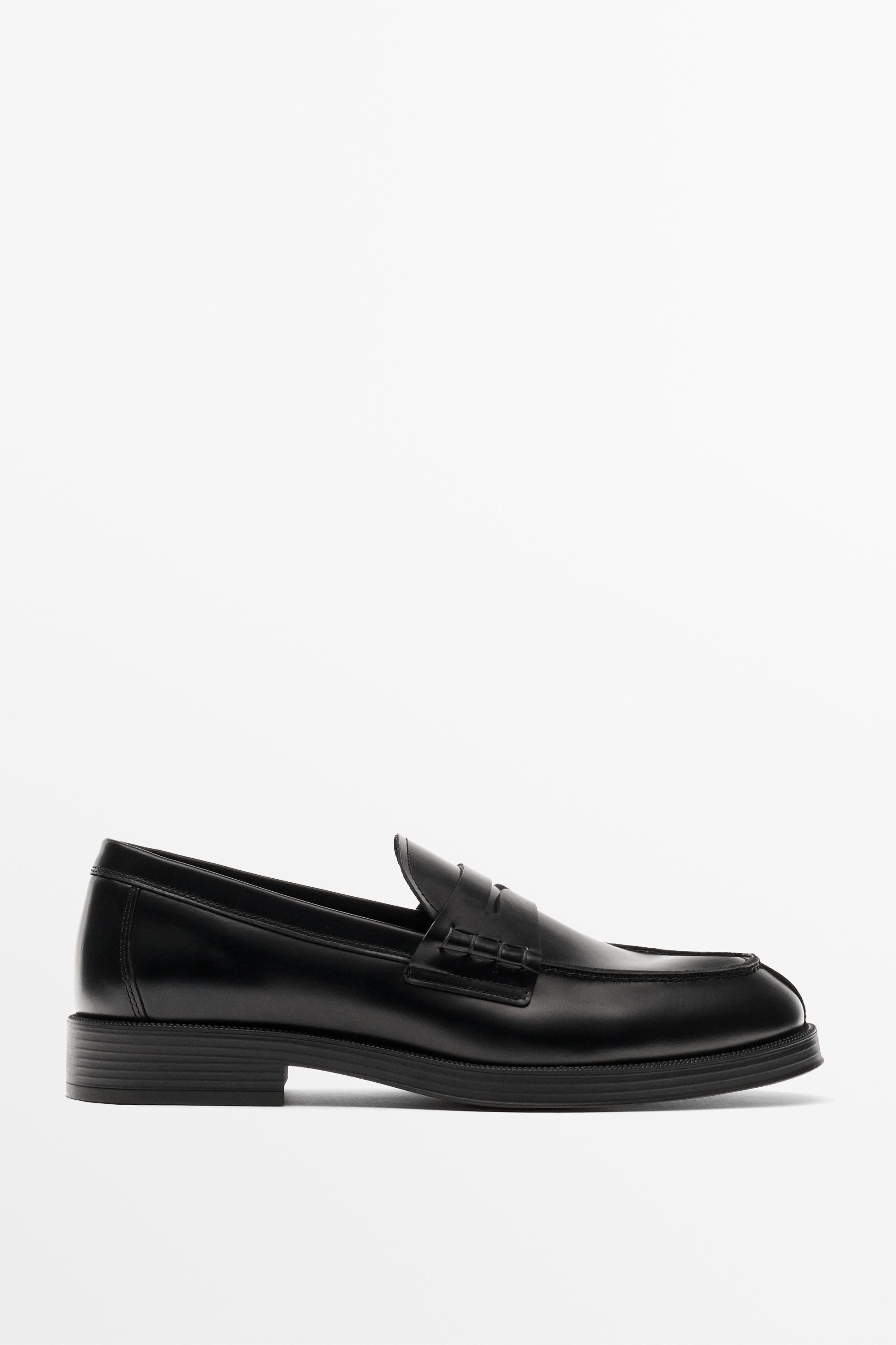 Leather penny loafer