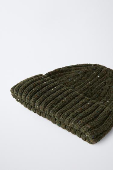 3-14 ANS/ BONNET EN MAILLE AVEC LAINE - Vert de Zara - Image 1