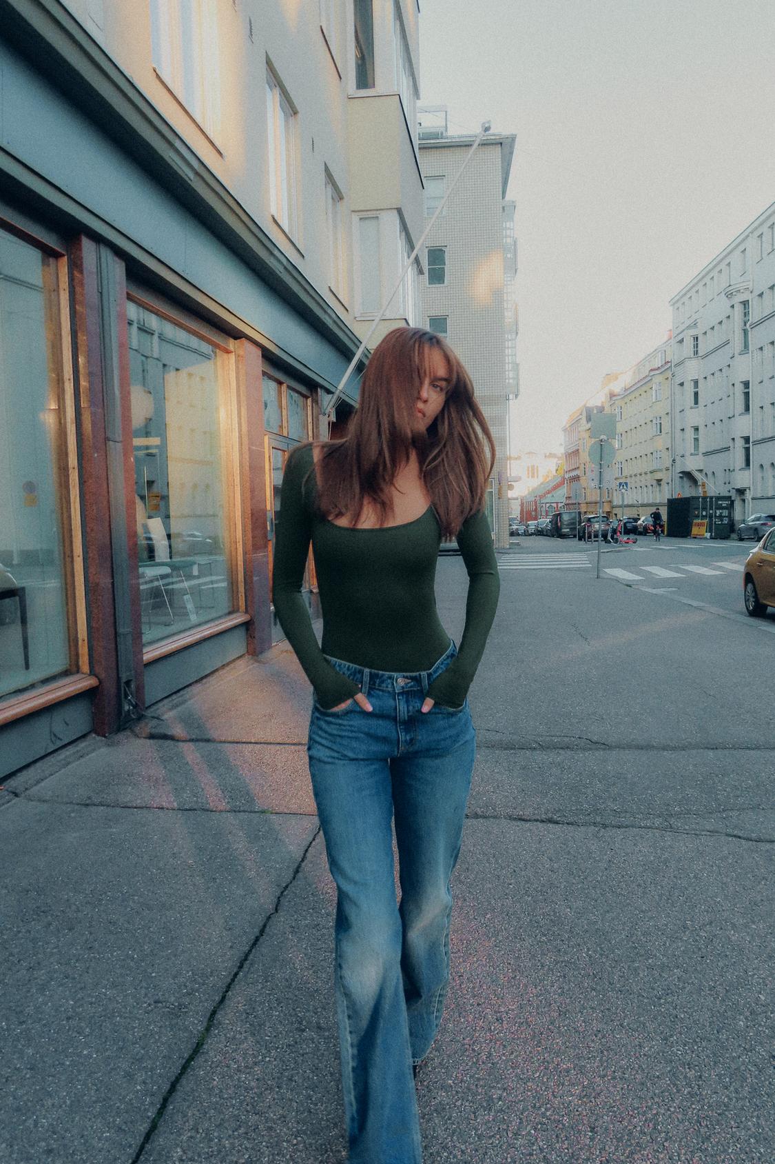 SQUARE NECK POLYAMIDE BODYSUIT