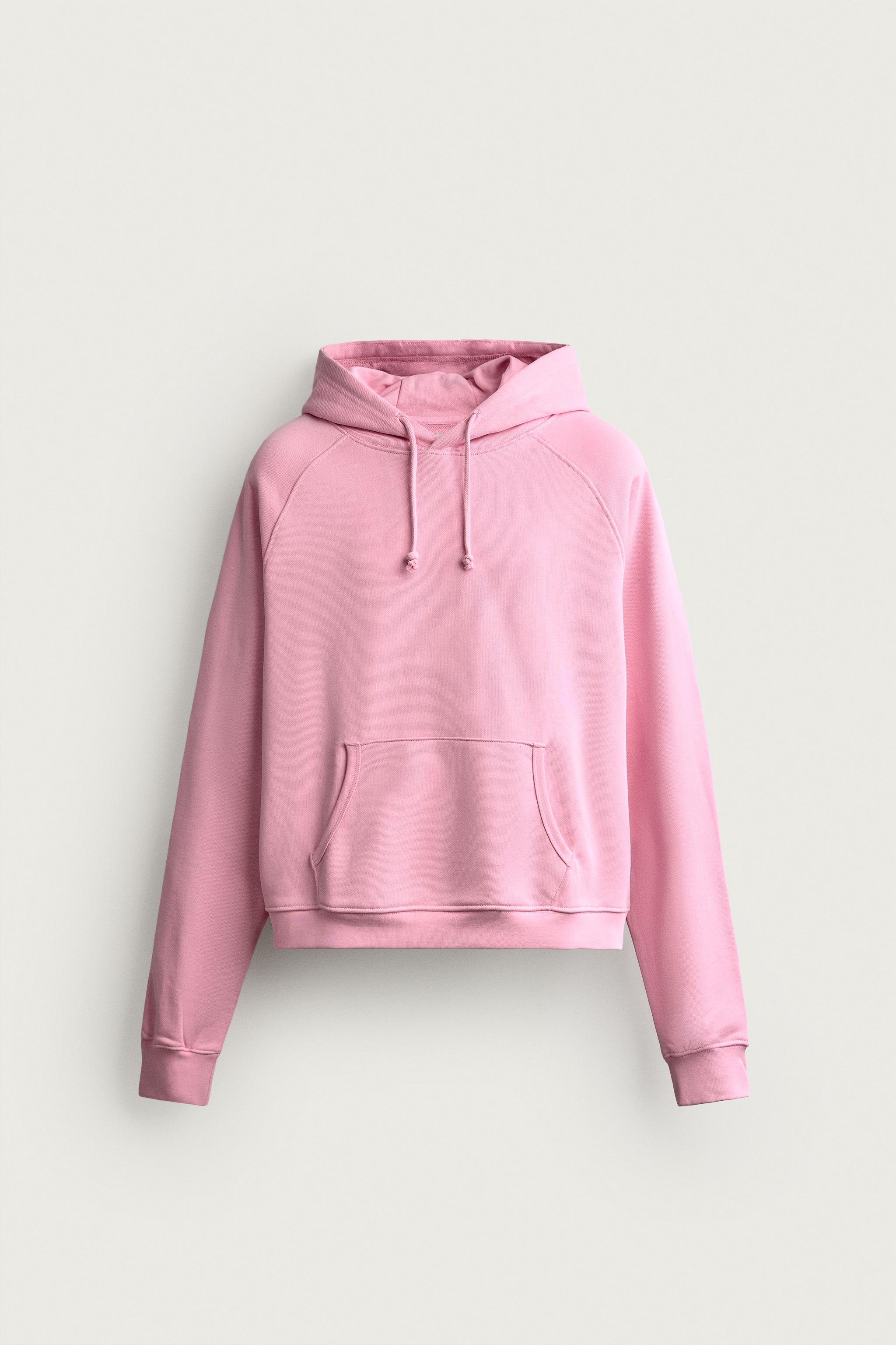 Zara LOGO İŞLEMELİ KAPÜŞONLU SWEATSHIRT