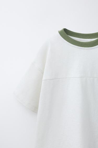 ENSEMBLE JOGGING T-SHIRT UNI ET BERMUDA EFFET ÉPONGE - Vert olive de Zara - Image 2