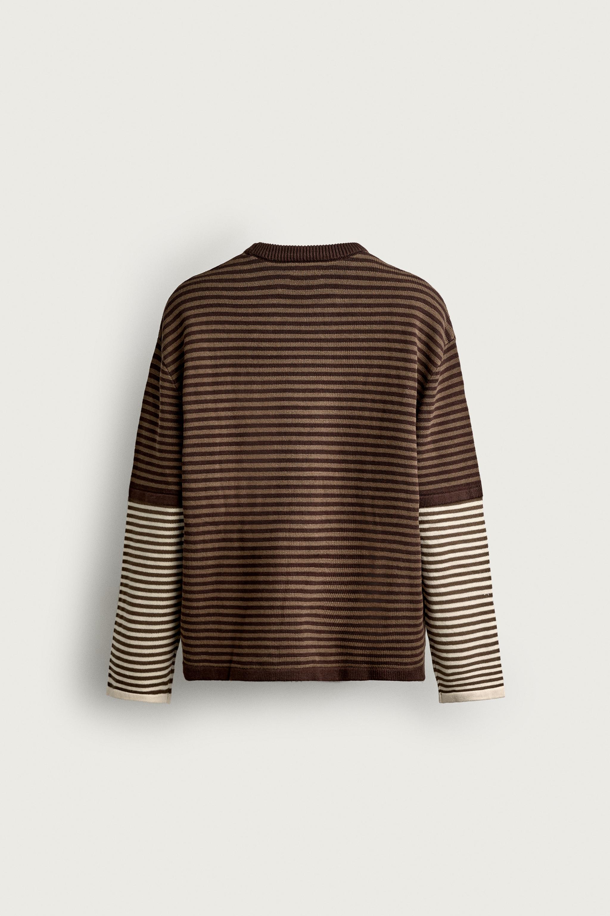 CONTRAST STRIPED JACQUARD SWEATER