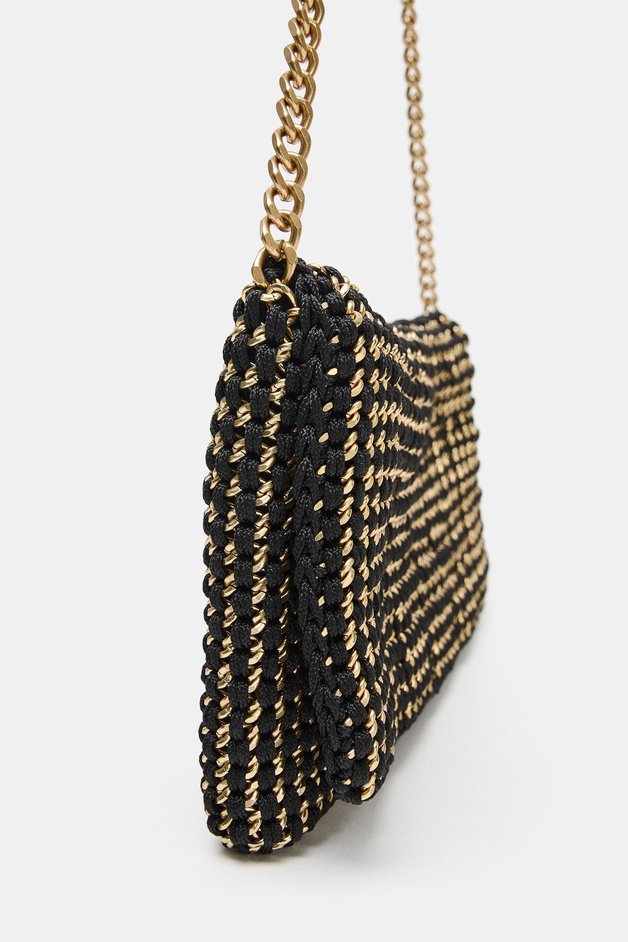 METALLIC FABRIC CROSSBODY BAG