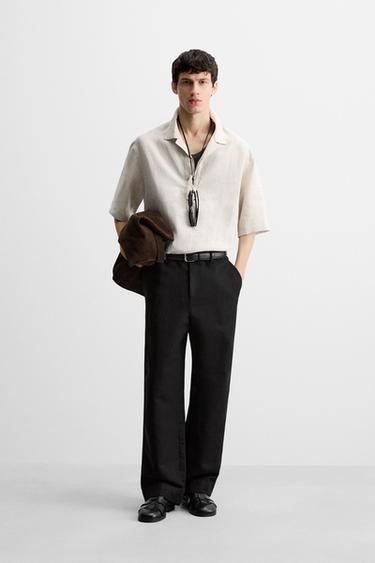 KËMISHË POLO 100% LINO - Bezhë e hapur nga Zara - Imazh 0