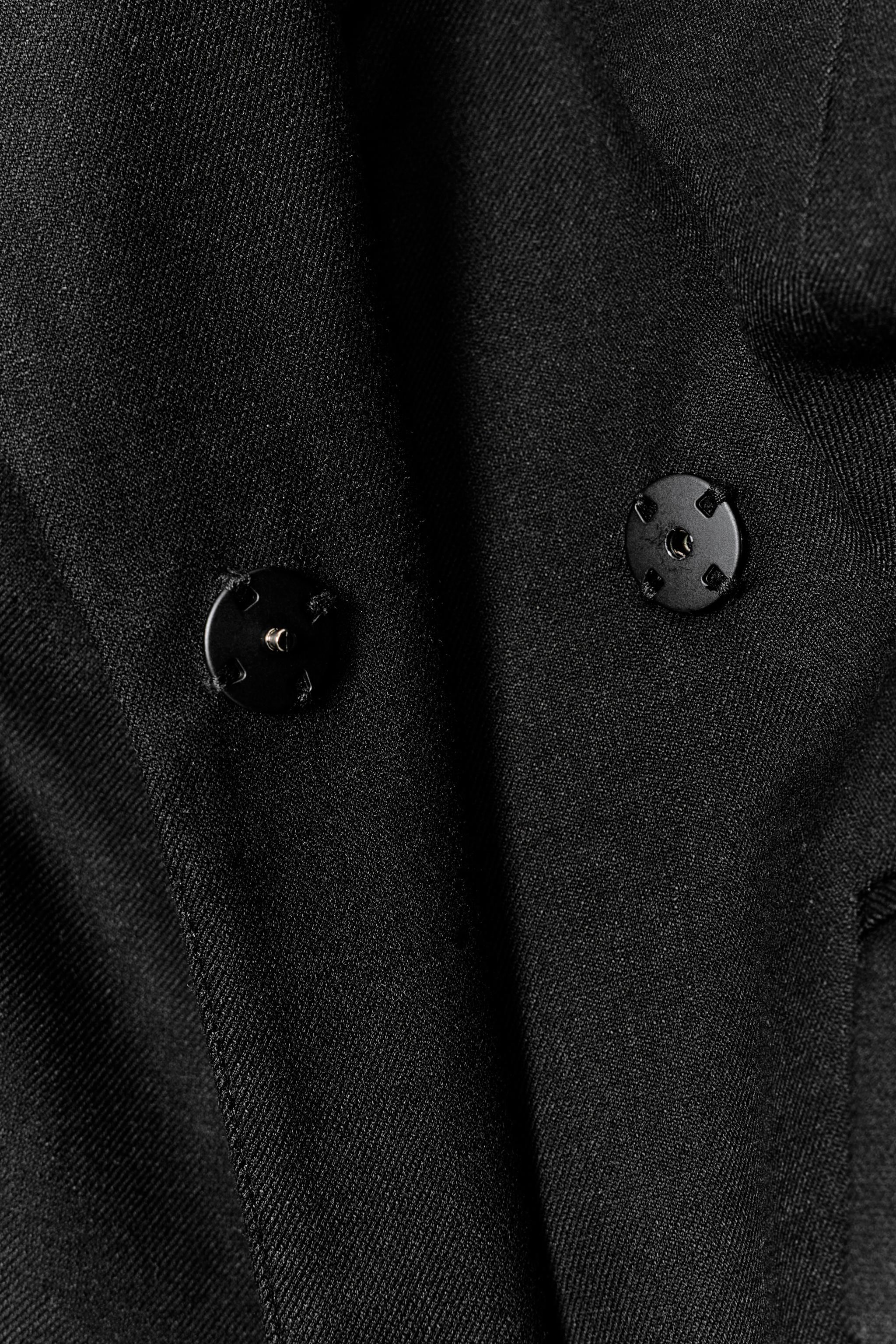 DOUBLE-BREASTED BLAZER WITH PUFF WAIST & SHOULDER PADS