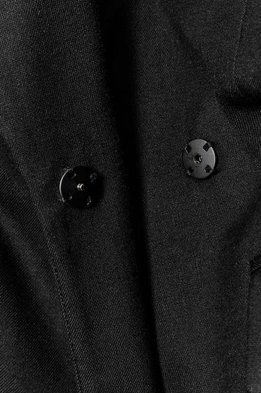 DOUBLE-BREASTED BLAZER WITH PUFF WAIST & SHOULDER PADS - Black by Zara - Image 7