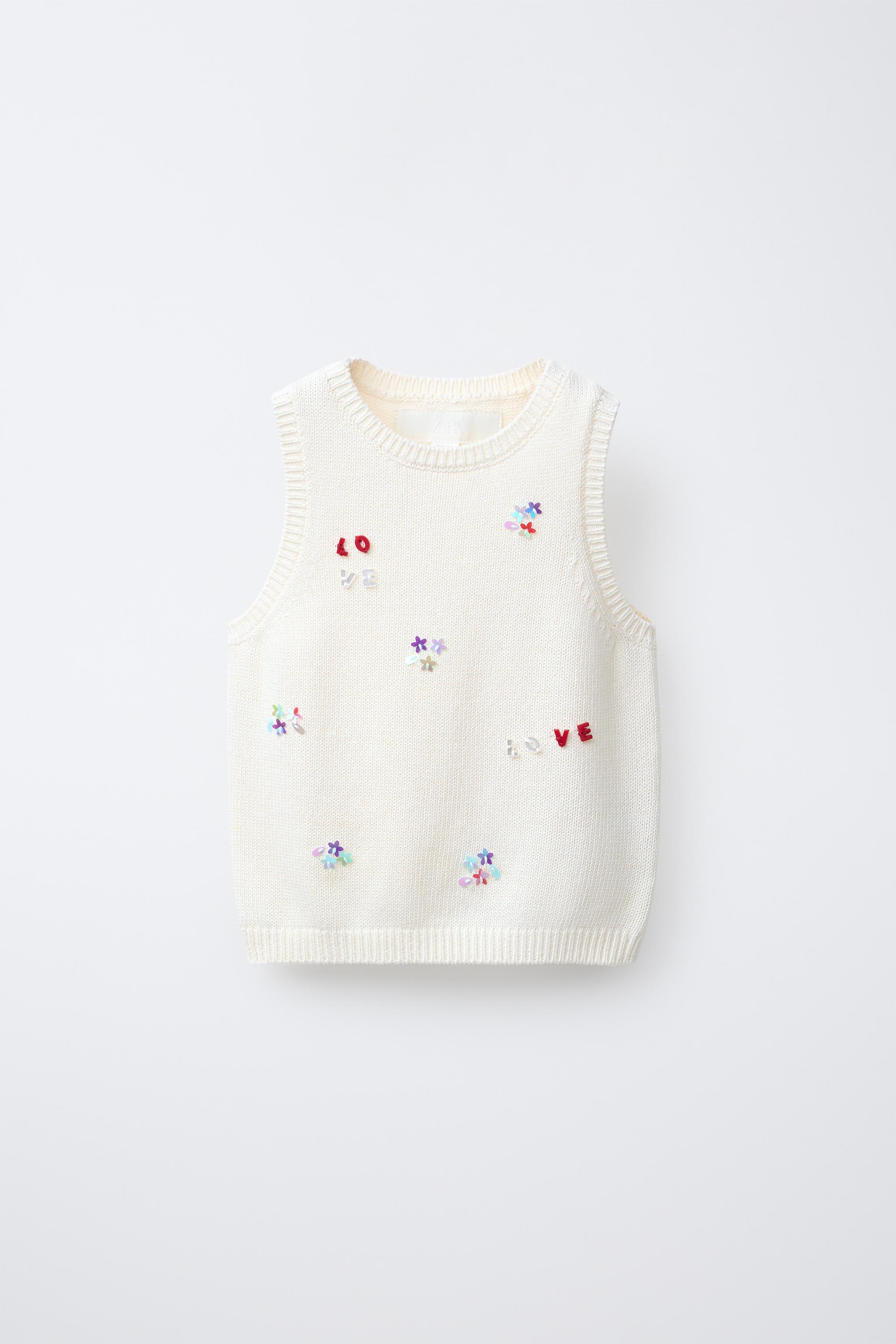 ビーズニットトップス - エクリュ | ZARA Japan / 日本