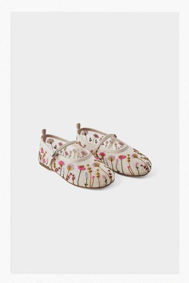 EMBROIDERED BALLERINAS - Pink by Zara