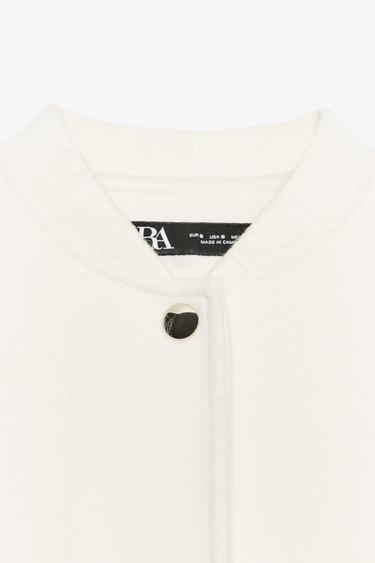SOFT BOMBER JACKET WITH GOLDEN BUTTONS - Ecru by Zara - Image 8