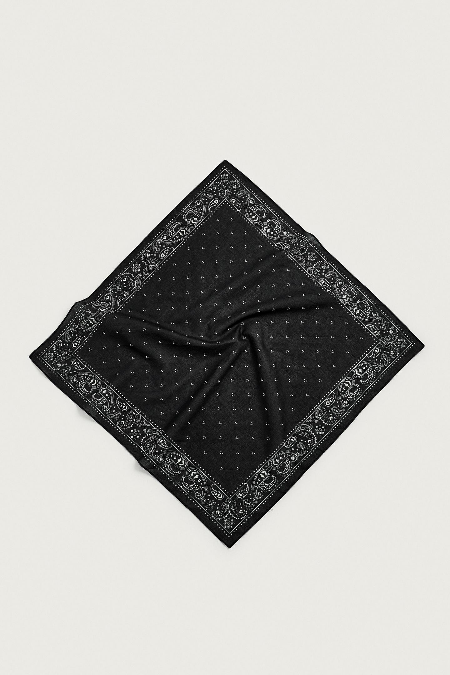 Аксессуары Zara Paisley Print Bandana, цвет: Чёрный — фото 3