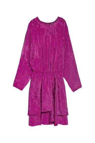SATIN-FINISH JACQUARD DRESS