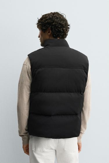REGULAR FIT PADDED GILET - Black by Zara - Image 2