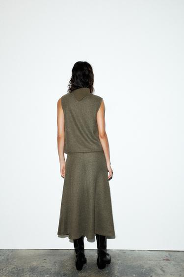 JUPE SOFT TRICOT - Vert chiné de Zara - Image 4