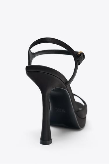 SATIN-EFFECT HEELED SANDALS - Black by Zara - Image 6