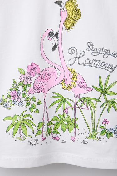 T-SHIRT À MANCHES RAGLAN IMPRIMÉ - Blanc de Zara - Image 2